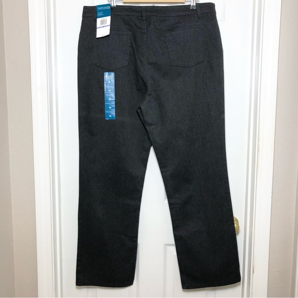 Jones New York Sport Cotton Blend Shape Control Slimming Panel Charcoal Jeans 18 - Picture 5 of 16